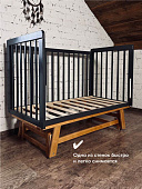 OLANT кровать с маятником Скаген ЕССО графит/бук