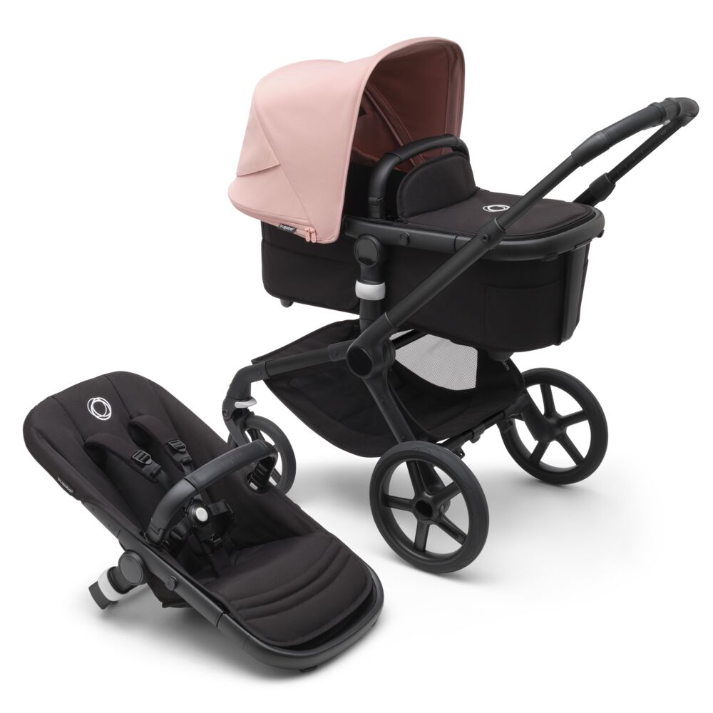 Bugaboo Fox5 коляска 2 в 1 Black/ Midnight Black/ Morning Pink в комплекте