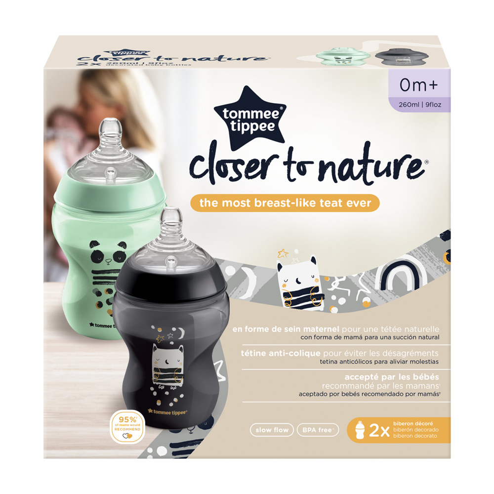 Tommee Tippee бутылочка для кормления Closer to nature, 260 мл., 0+, 2 шт. - фото  4