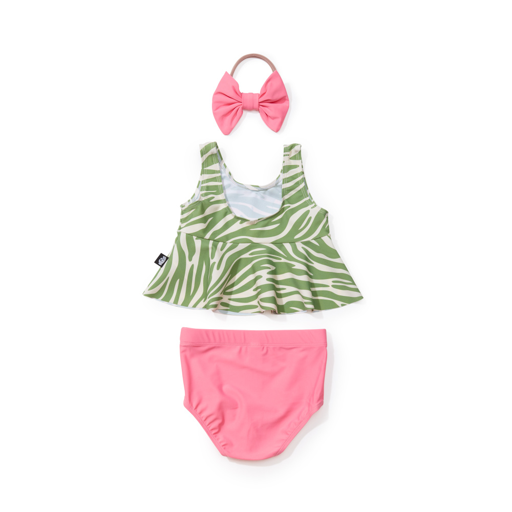 Happy Baby купальник для девочек двухпредметный green&bright pink - фото  5