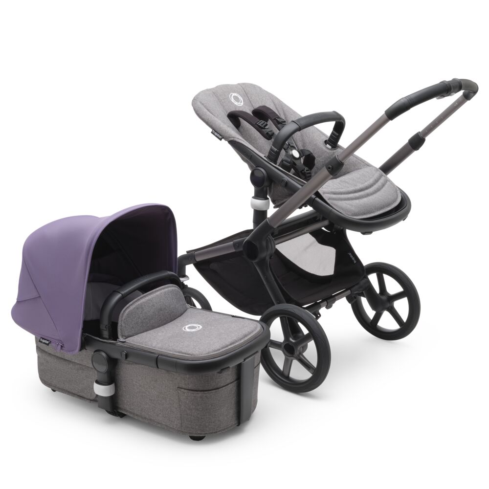 Bugaboo Fox5 коляска 2 в 1 Graphite/Grey Melange/Astro Purple в комплекте - фото  3