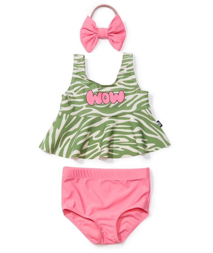 Happy Baby купальник для девочек двухпредметный green&bright pink