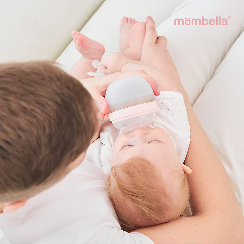 Mombella бутылочка антиколиковая 120 мл силикон, розовый - фото  4