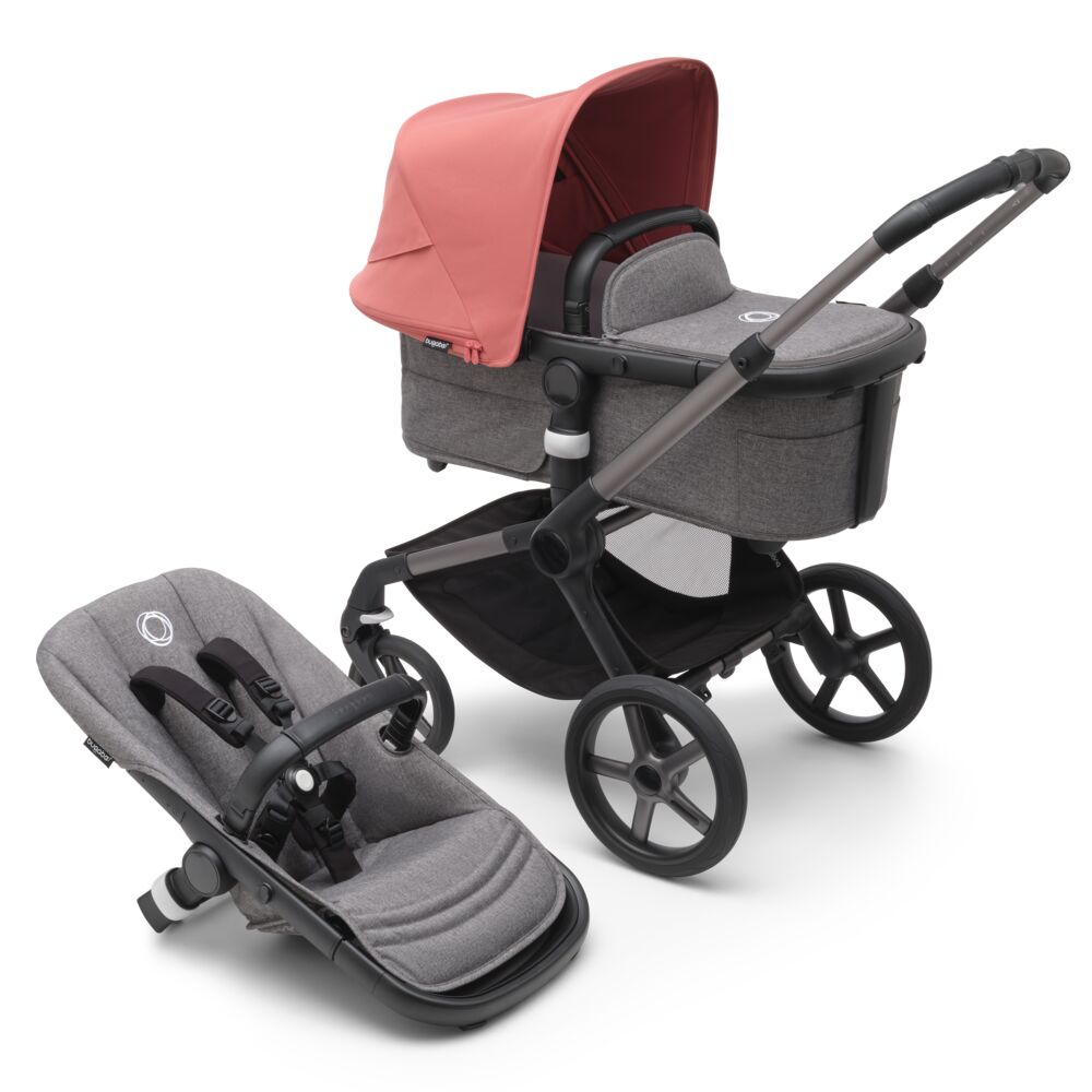 Bugaboo Fox5 коляска 2 в 1 Graphite/ Grey Melange / Sunrise Red