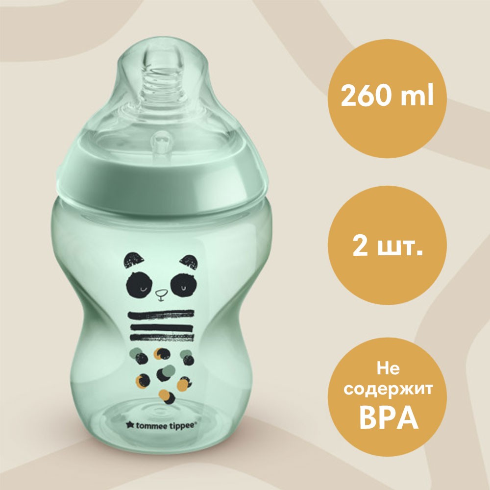 Tommee Tippee бутылочка для кормления Closer to nature, 260 мл., 0+, 2 шт. - фото  7