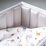 Perina защита для детской кроватки (фенс-бортик) "Sateen Collection" (жемчужно-серый)