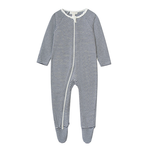 Babybu комбинезон на молнии Navy Melange Stripe 100% Органический хлопок - фото  1