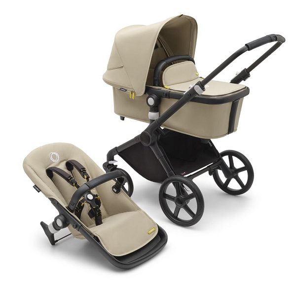 Bugaboo Fox Cub коляска 2 в 1 Black/ Desert Beige/Desert Beige - фото  1