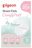 Pigeon вкладыши для бюстгальтера Comfy Feel Breast Pads с алоэ, 60 шт в уп.