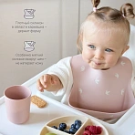 Edda нагрудник силиконовый Птички, Пудра