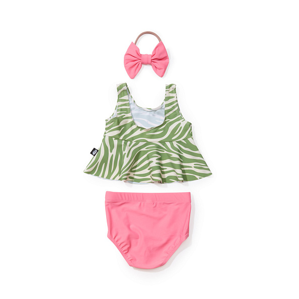 Happy Baby купальник для девочек двухпредметный green&bright pink - фото  5