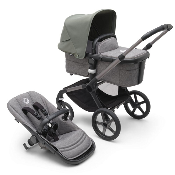 Bugaboo Fox5 коляска 2 в 1 Graphite/ Grey Melange / Forest Green - фото  1