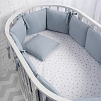 Perina защита для детской кроватки (бампер универсальный) "Soft Cotton" (голубой)