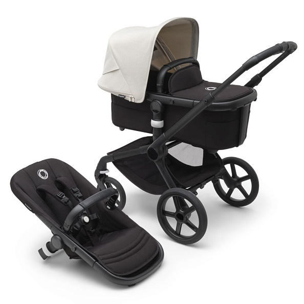 Bugaboo Fox5 коляска 2 в 1 Black/ Midnight Black/ Misty White в комплекте - фото  1