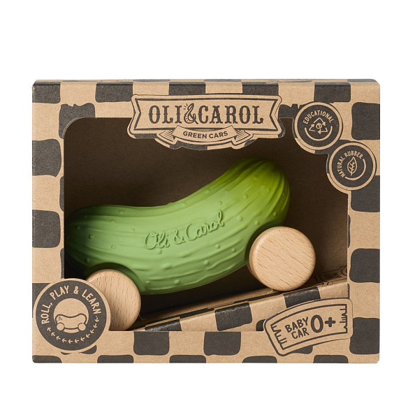 Oli&Carol игрушка-прорезыватель машинка на деревянных колёсах Pepino the Cucumber - фото  15