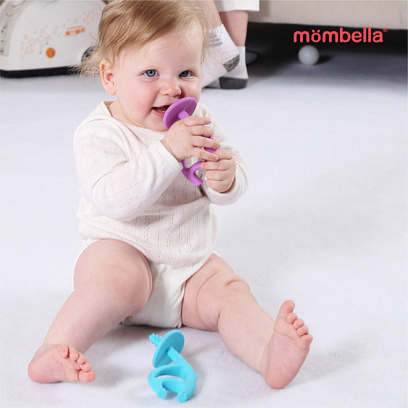 Mombella прорезыватель Слон силиконовый, жёлтый - фото  4