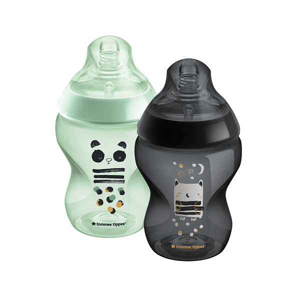 Tommee Tippee бутылочка для кормления Closer to nature, 260 мл., 0+, 2 шт. - фото  1