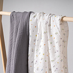 Perina комплект пелёнок детских (2 шт) Грибы/Серый