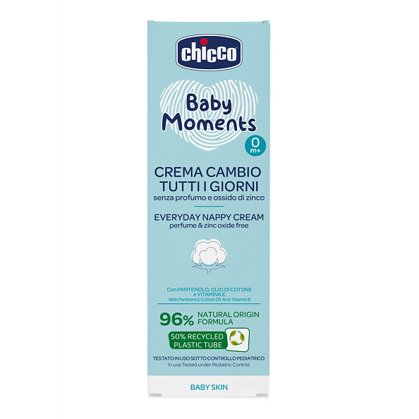 Chicco крем 0+ под подгузник для ежедневного использования 100 мл Baby Moments - фото  3