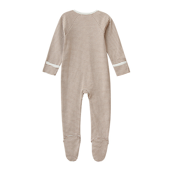 Babybu комбинезон на молнии Chesnut Melange Stripe 100% Органический хлопок - фото  3