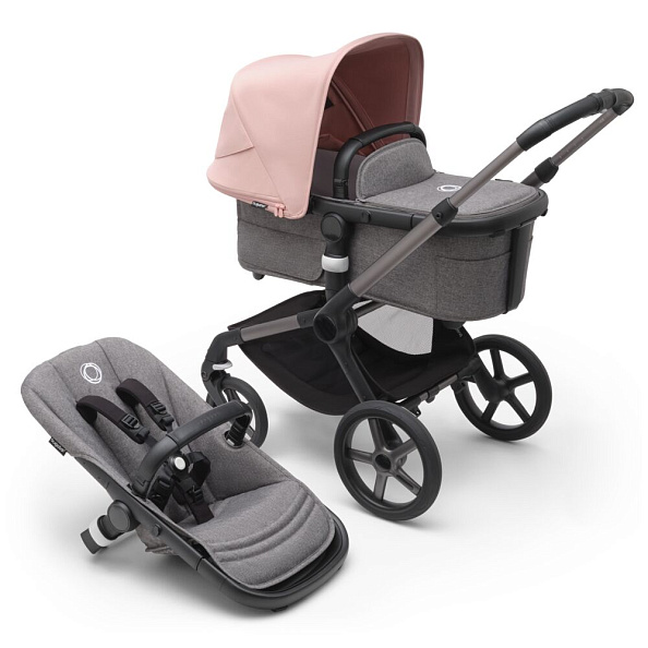 Bugaboo Fox5 коляска 2 в 1 Graphite/ Grey Melange / Morning Pink - фото  1