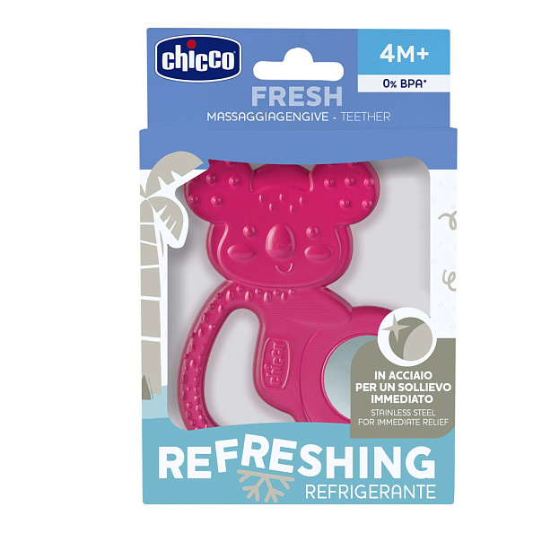 Chicco прорезыватель с зубным кольцом Fresh Koala розовый - фото  3