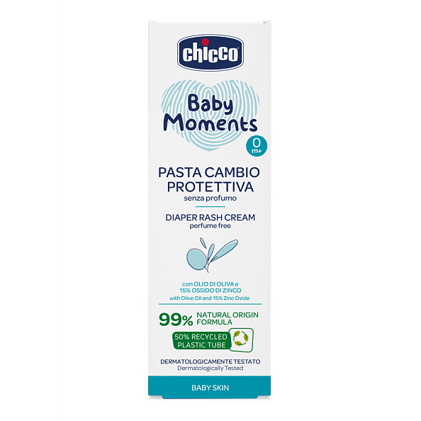 Chicco крем 0+ от опрелостей гипоаллергенный 100 мл Baby Moments - фото  3