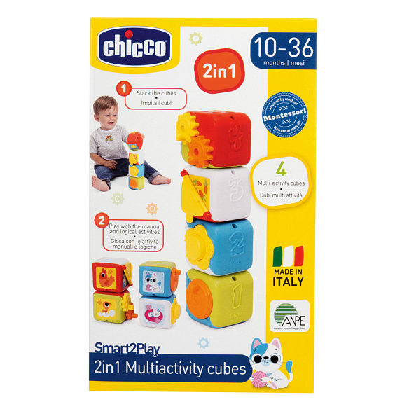 Chicco игрушка развивающая Кубики Монтессори - фото  7