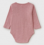 Babybu боди с длинным рукавом ажур Peony Melange 100% органический хлопок