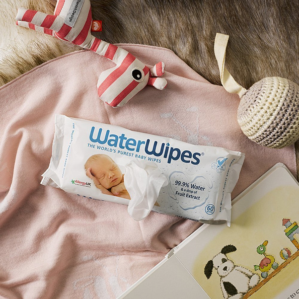 Waterwipes салфетки влажные детские WaterWipes® Original 60 листов 2 уп.(120 листов) - фото  7