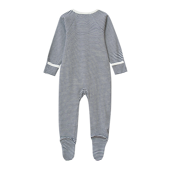 Babybu комбинезон на молнии Navy Melange Stripe 100% Органический хлопок - фото  3